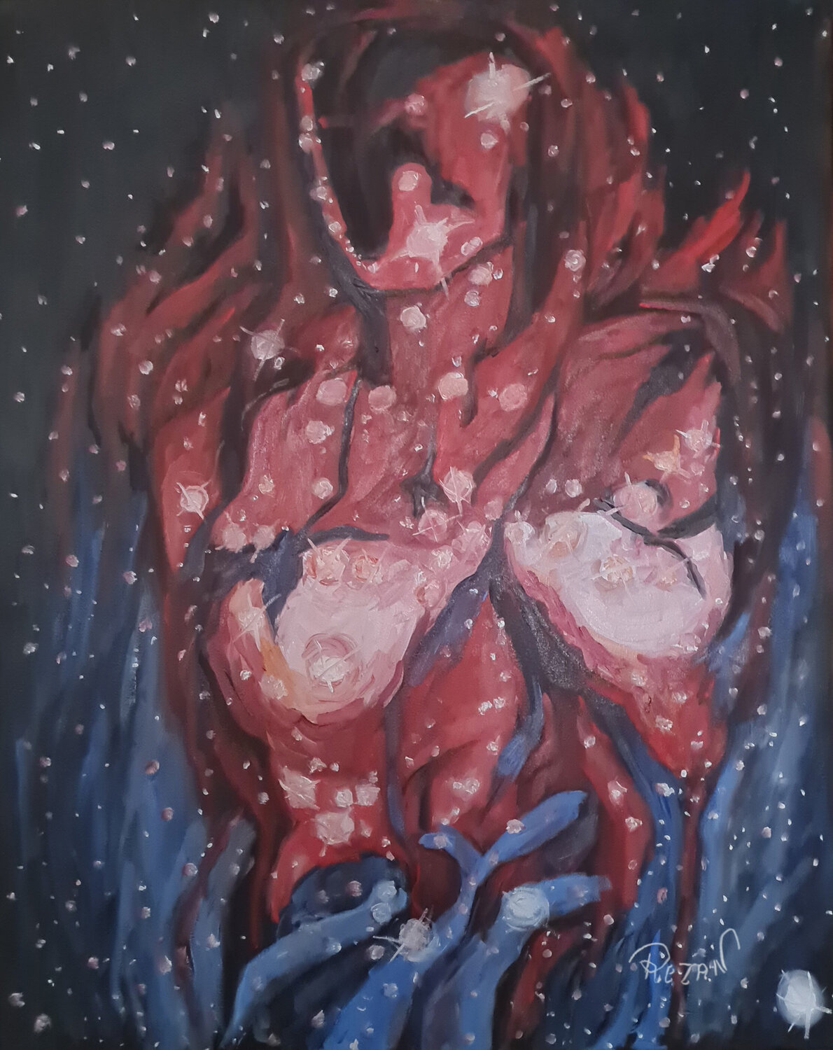 THE  HEART OF  MILKY WAY Rezan Ozger Original painting for sale