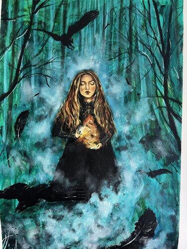 Hüterin des inneren Lichts✨🔥 by Erika Mihalec, Painting for Sale on Select
