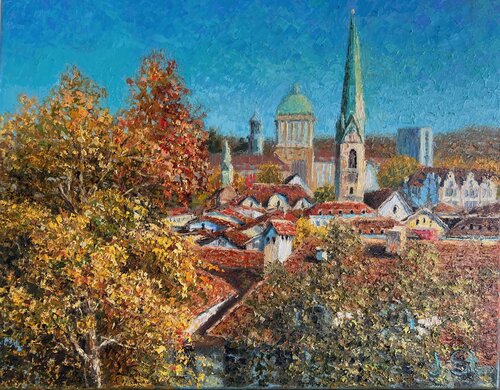 Zurich Golden Autumn by Julia Strittmatter, Painting for Sale on Select