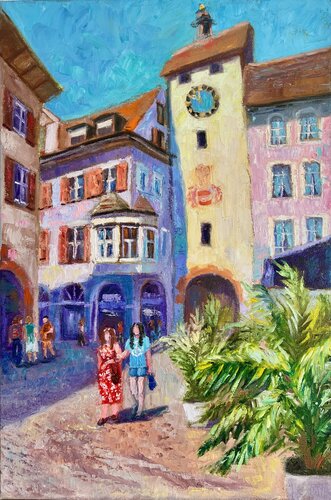 Hanging out in Waldshut by Julia Strittmatter, Painting for Sale on Select