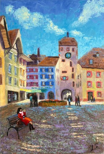 Breakfast in Waldshut by Julia Strittmatter, Painting for Sale on Select