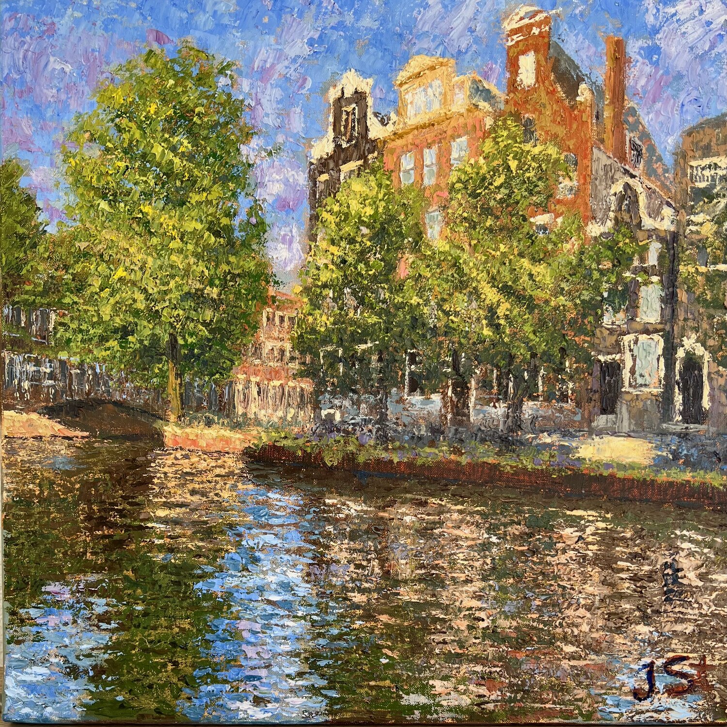 Amsterdam Tune - cityscape oil painting Julia Strittmatter Original painting for sale