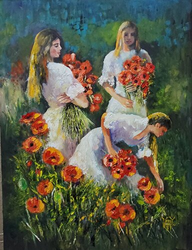 The Gathering by Jarmila Dluhos, Painting for Sale on Select