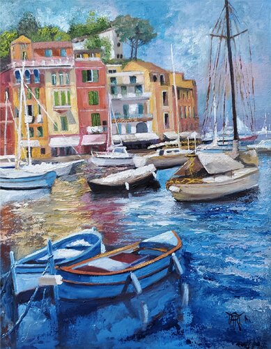 Portofino by Jarmila Dluhos, Painting for Sale on Select