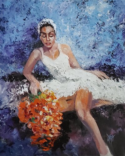 Curtain Call Flowers by Jarmila Dluhos, Painting for Sale on Select