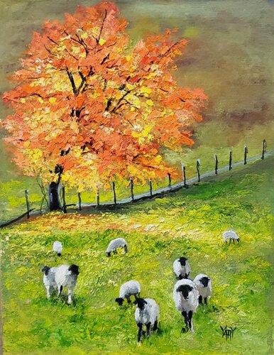By the Old Tree by Jarmila Dluhos, Painting for Sale on Select