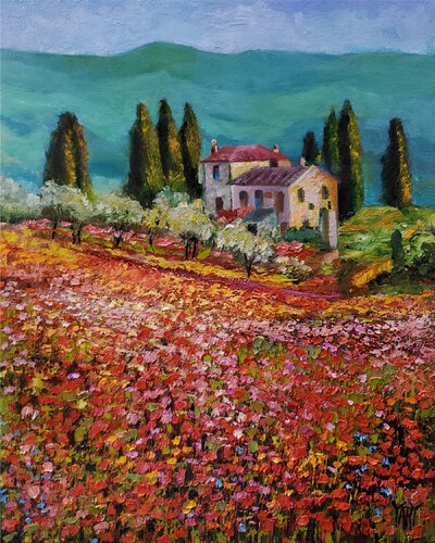 Primavera in Toscana by Jarmila Dluhos, Painting for Sale on Select