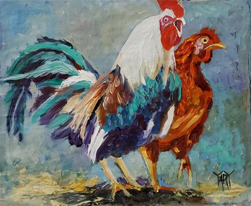 The Pair by Jarmila Dluhos, Painting for Sale on Select