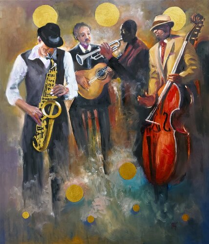 Jazz Club by Jarmila Dluhos, Painting for Sale on Select