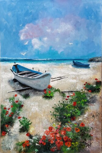 Encalhado na Costa  (Beached on the Coast) by Jarmila Dluhos, Painting for Sale on Select