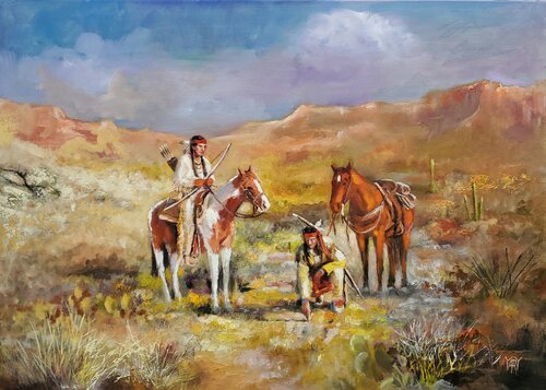 Day's End, Lost Trail by Jarmila Dluhos, Painting for Sale on Select