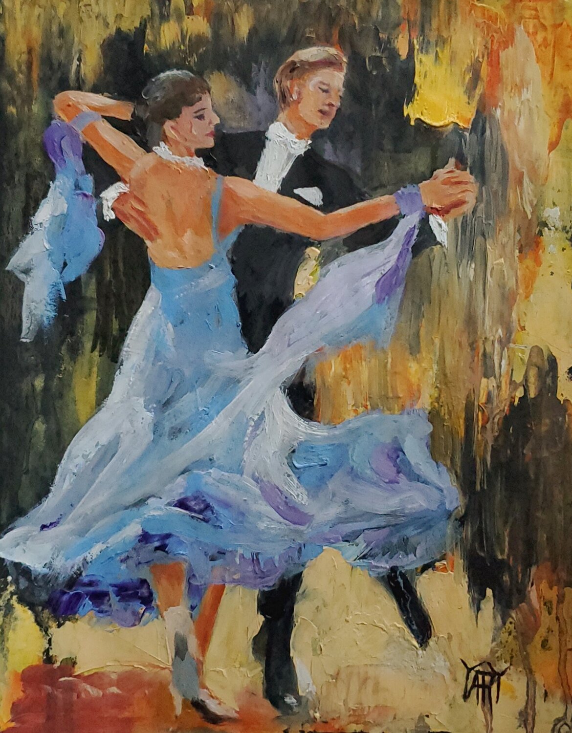 Dancing Jarmila Dluhos Original painting for sale