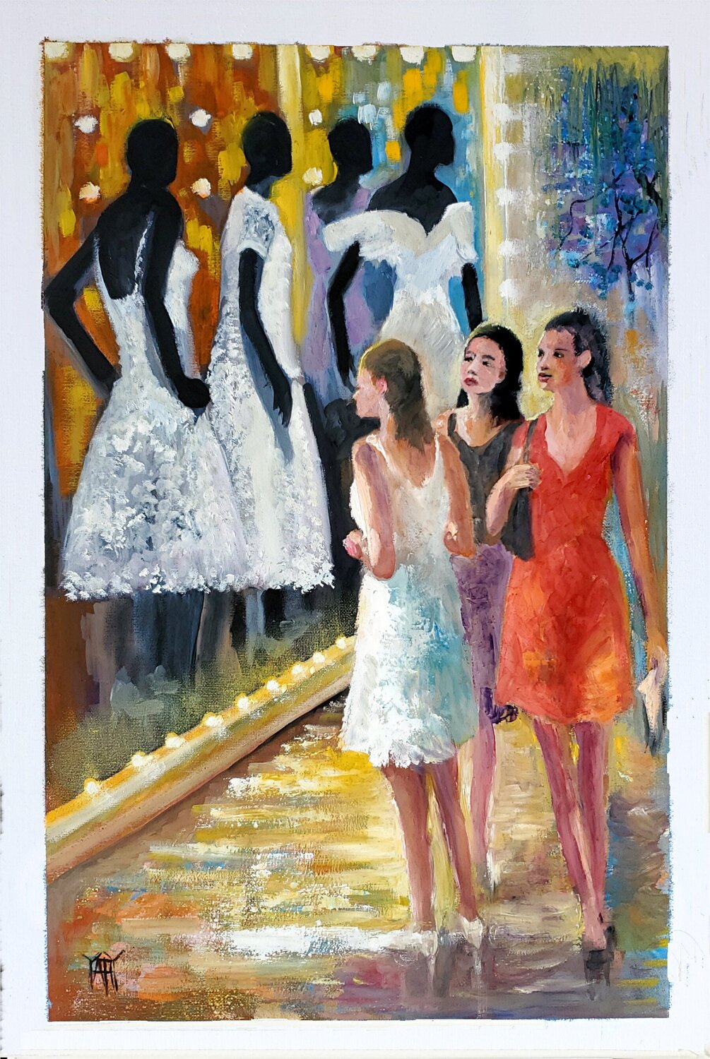 Mannequins Jarmila Dluhos Original painting for sale