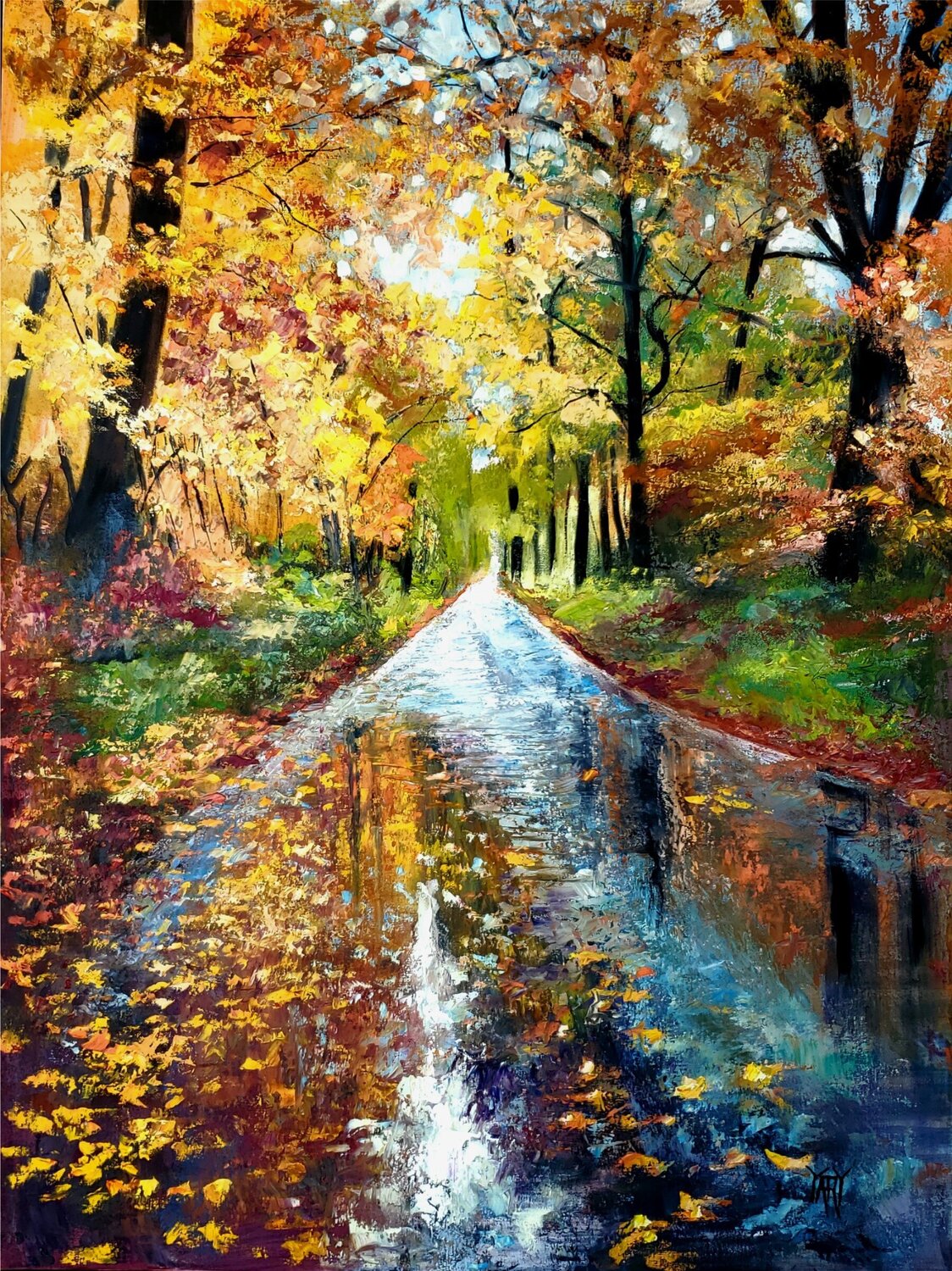 October Rain Jarmila Dluhos Original painting for sale