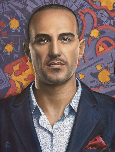 Juan Villarreal - Tango Singer and Guitarist by Karin Lüders, Painting for Sale on Select