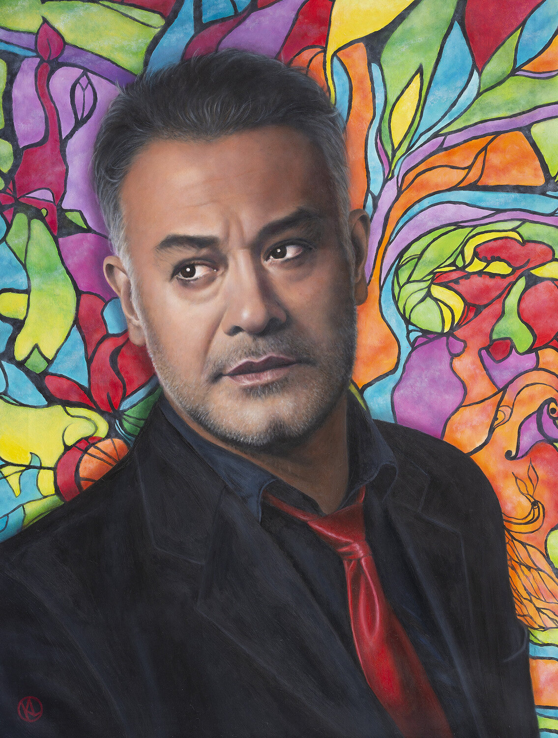 El Chino Laborde - Tango Singer and Actor Karin Lüders Original painting for sale