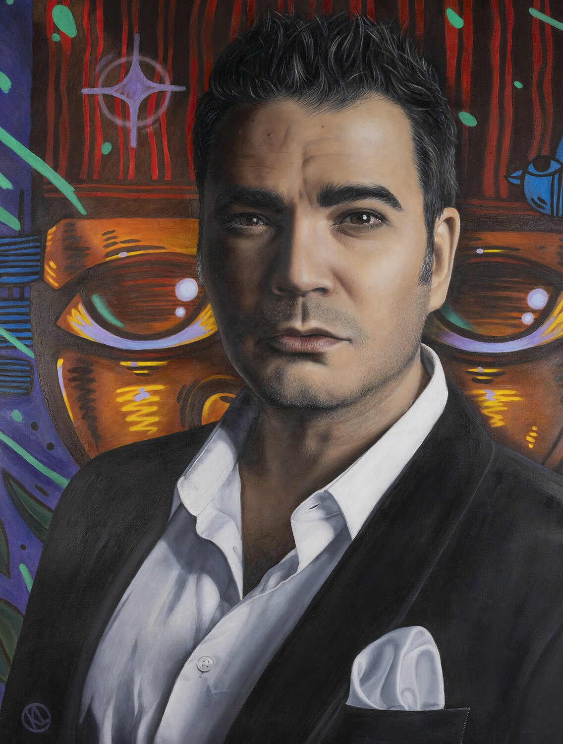 Marco Bellini - Tango Singer Karin Lüders Original painting for sale