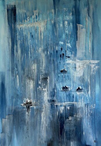 Blue Between by Sasa Ley, Painting for Sale on Select