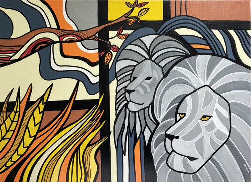 Ghost lions by Richard RASA, Painting for Sale on Select