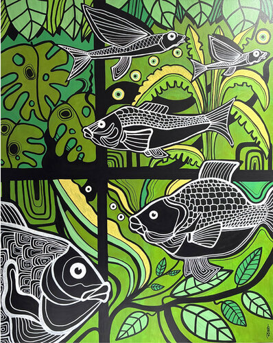 Jungle fishes by Richard RASA, Painting for Sale on Select