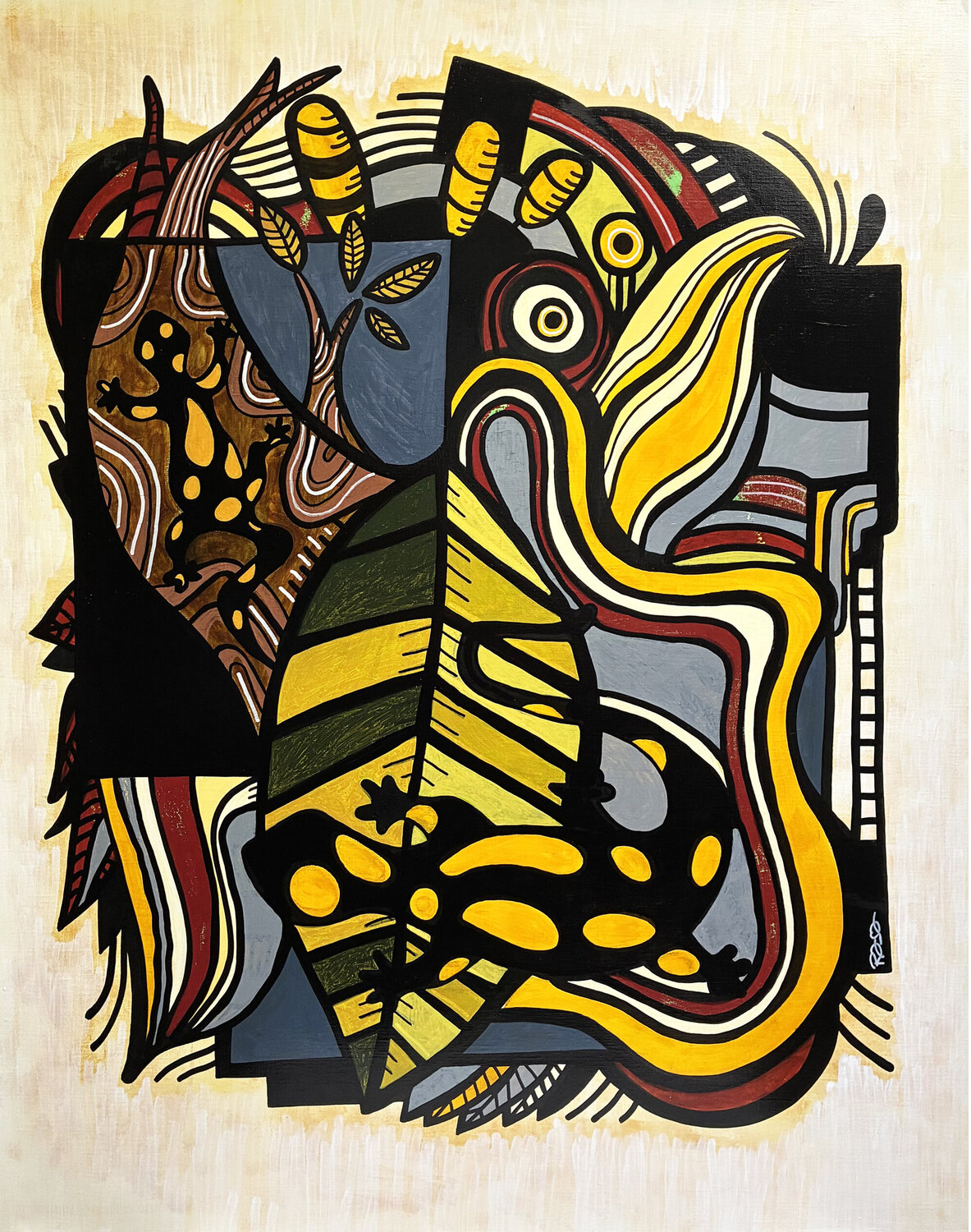 Les salamandres Richard RASA Original painting for sale