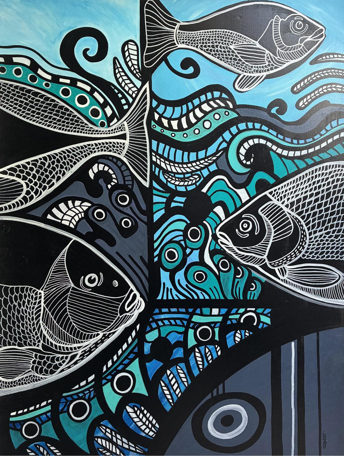 Bleu outre-tombe Richard RASA Original painting for sale