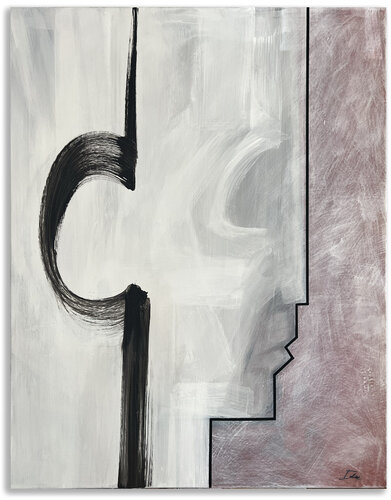 2 Character lines by Ido Vaginsky, Painting for Sale on Select