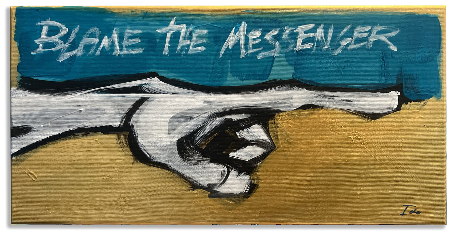 Blame the messenger Ido Vaginsky Original painting for sale