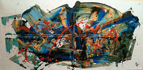 Alegría horizontal by Adolfo Vázquez Burgos, Painting for Sale on Select