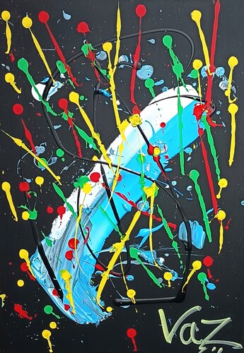 Big Bang blue by Adolfo Vázquez Burgos, Painting for Sale on Select