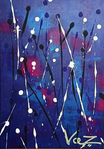 Cosmic Rain by Adolfo Vázquez Burgos, Painting for Sale on Select