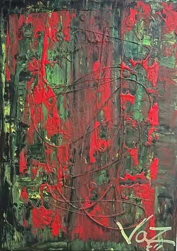 Blood and moss by Adolfo Vázquez Burgos, Painting for Sale on Select