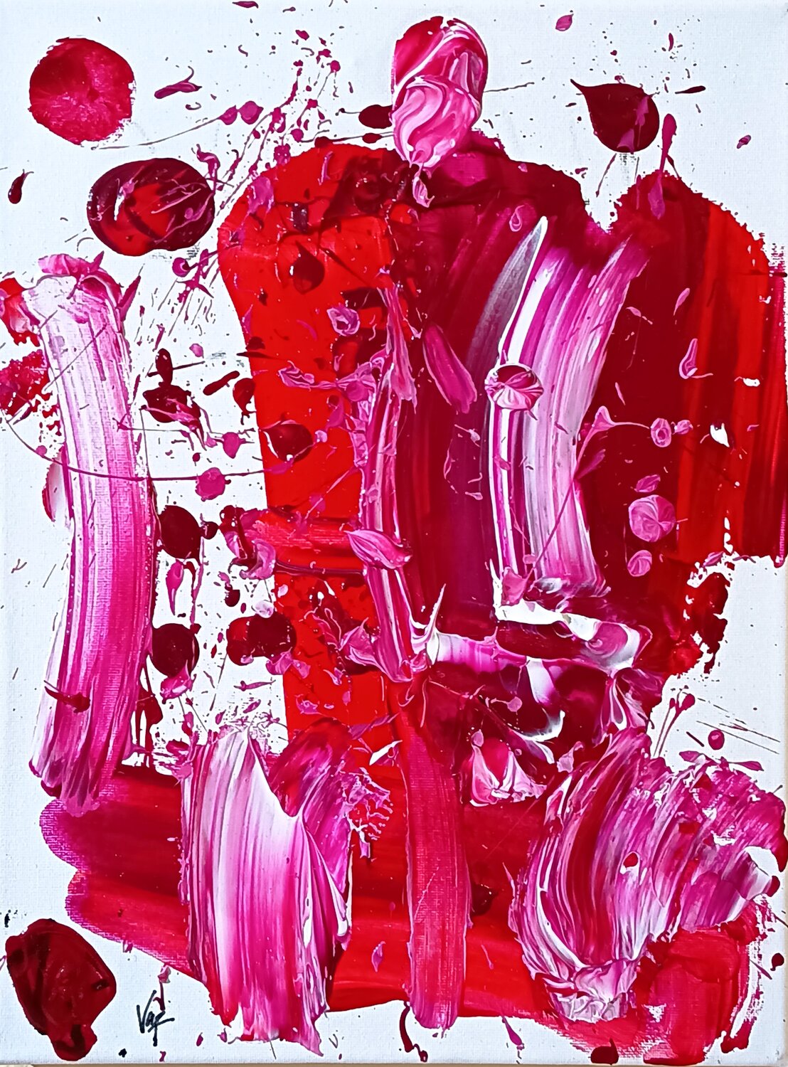 “Latido Carmesí” Adolfo Vázquez Burgos Original painting for sale