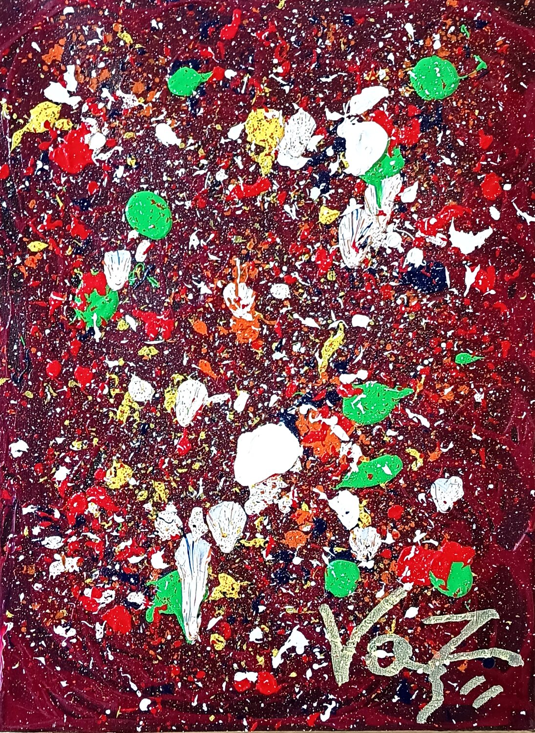 Red Nebula Adolfo Vázquez Burgos Original painting for sale