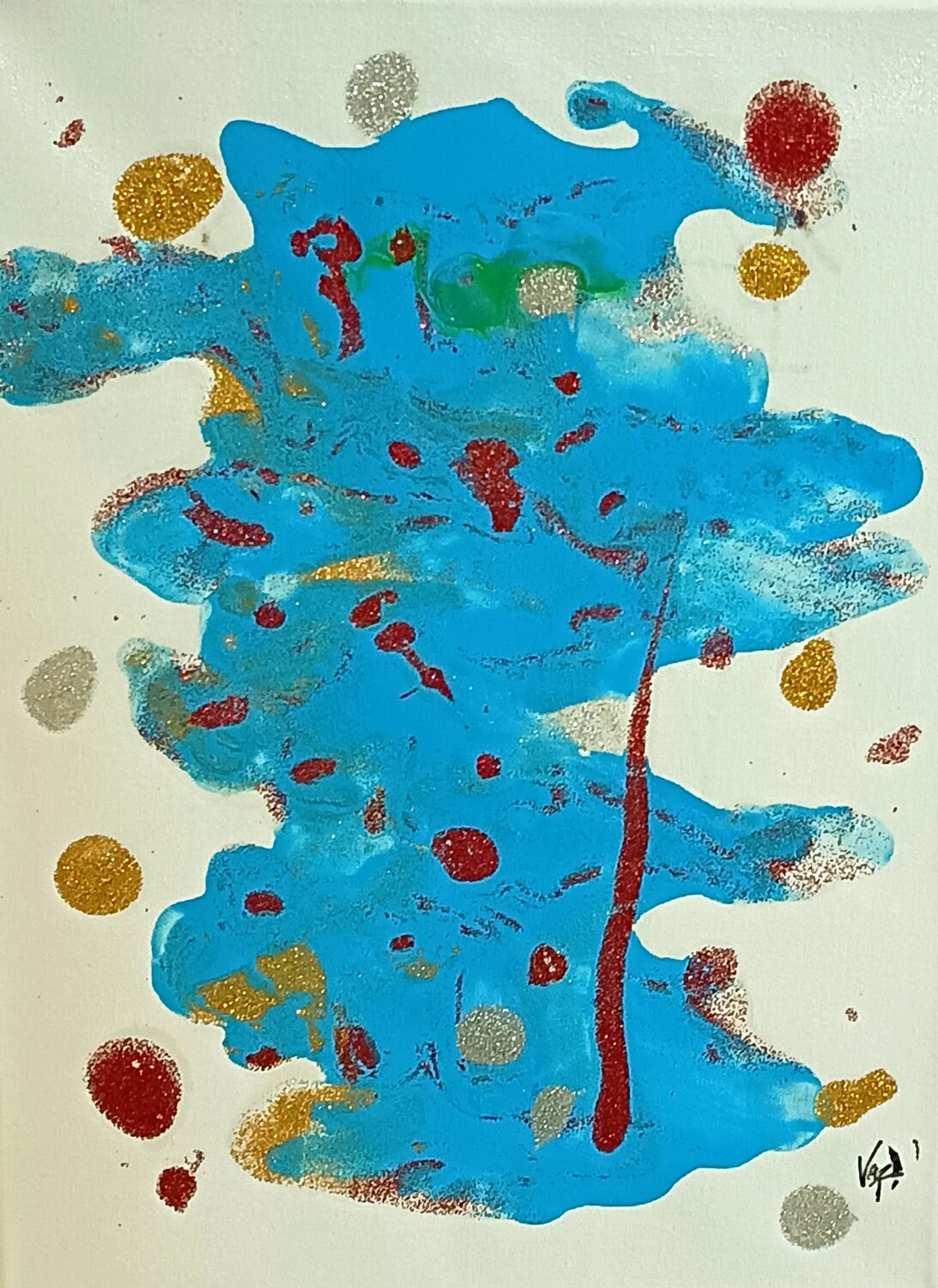 Constelación Azul Adolfo Vázquez Burgos Original painting for sale