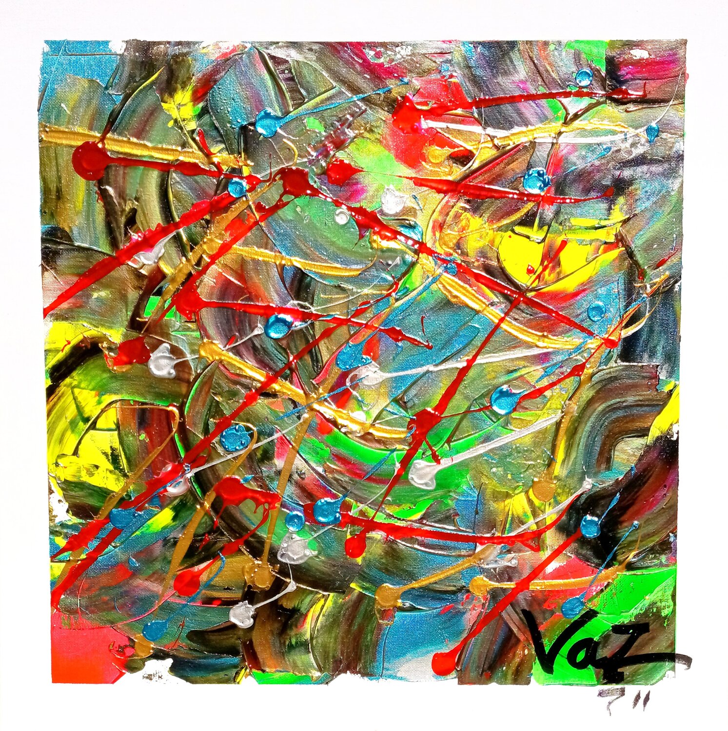 Cruce de energías Adolfo Vázquez Burgos Original painting for sale
