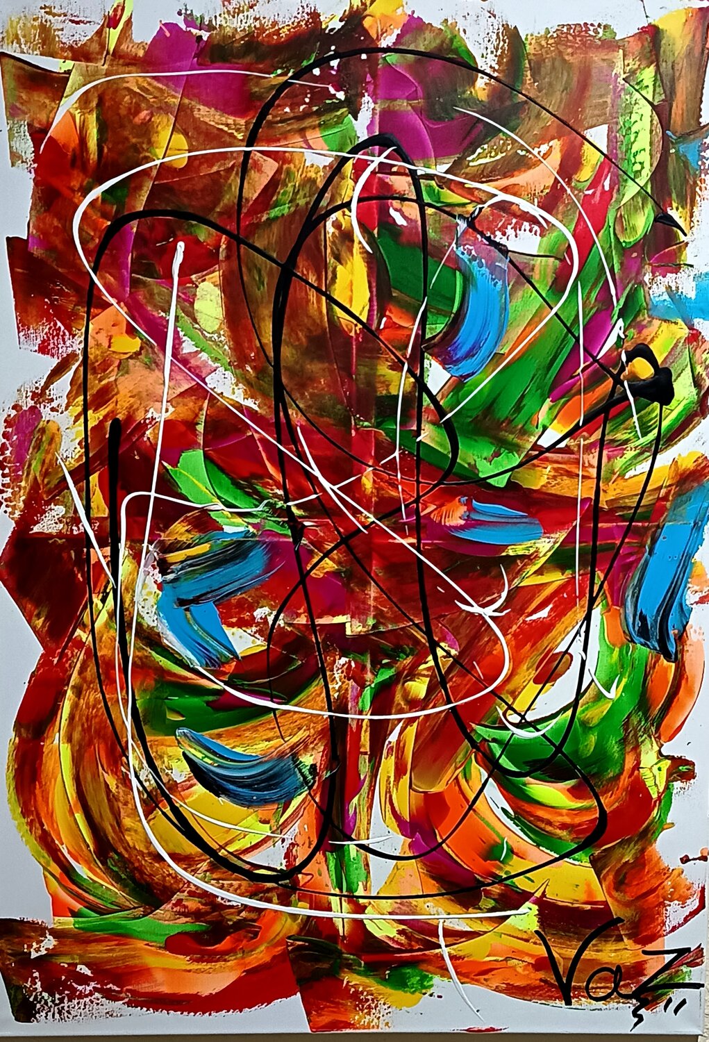 Danza salvaje Adolfo Vázquez Burgos Original painting for sale