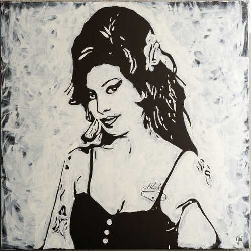 Amy Whinehouse acrilico su tela by Fabio Guzzano, Painting for Sale on Select