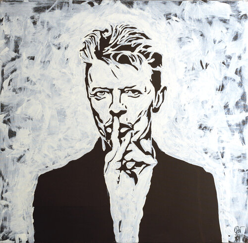 David Bowie acrilico su tela by Fabio Guzzano, Painting for Sale on Select