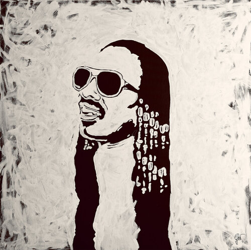 Steve Wonder acrilico su tela by Fabio Guzzano, Painting for Sale on Select