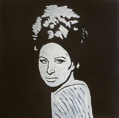 Barbra Steisand acrilico su tela by Fabio Guzzano, Painting for Sale on Select