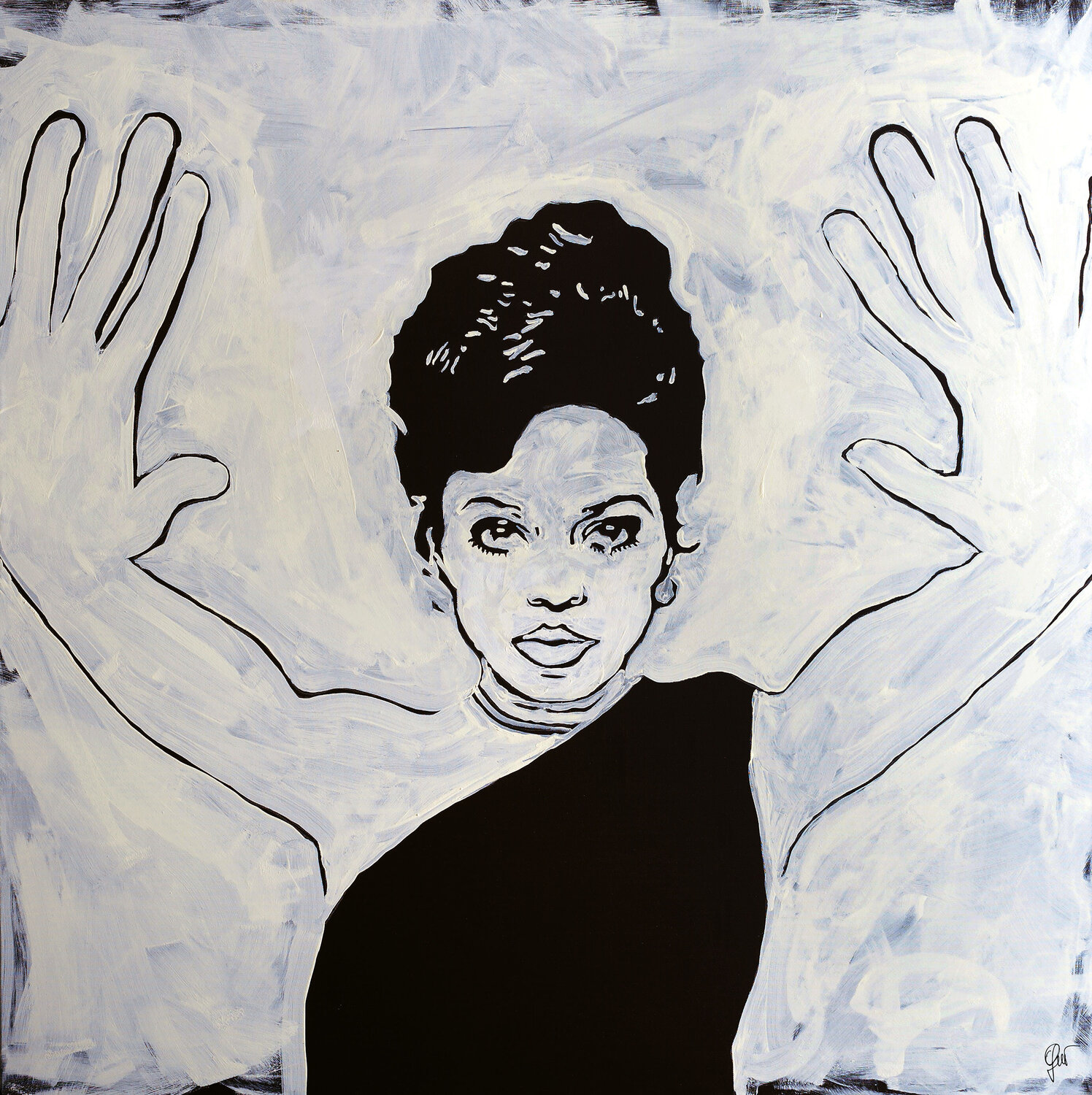 Diana Ross acrilico su tela Fabio Guzzano Original painting for sale