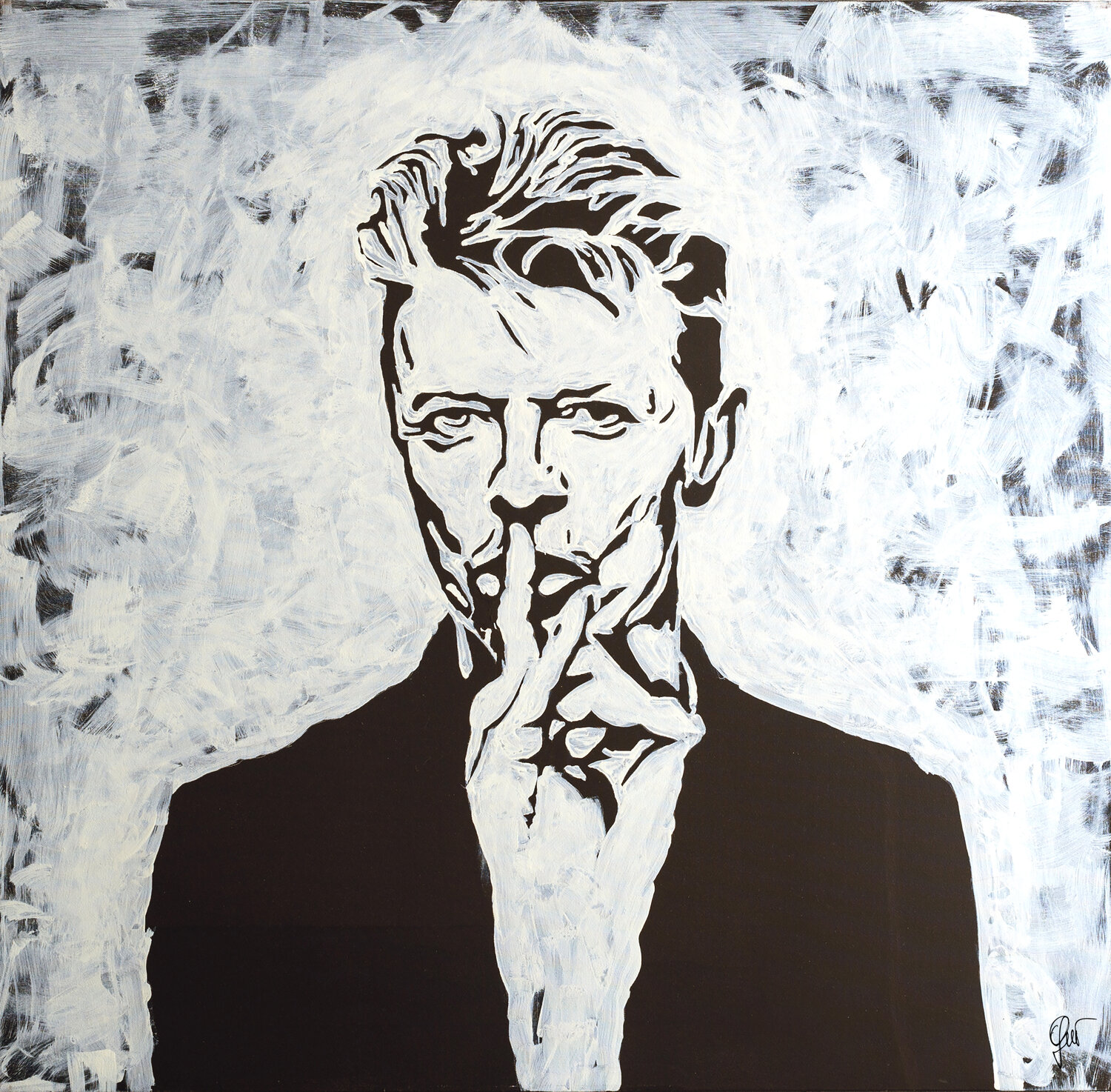 David Bowie acrilico su tela Fabio Guzzano Original painting for sale