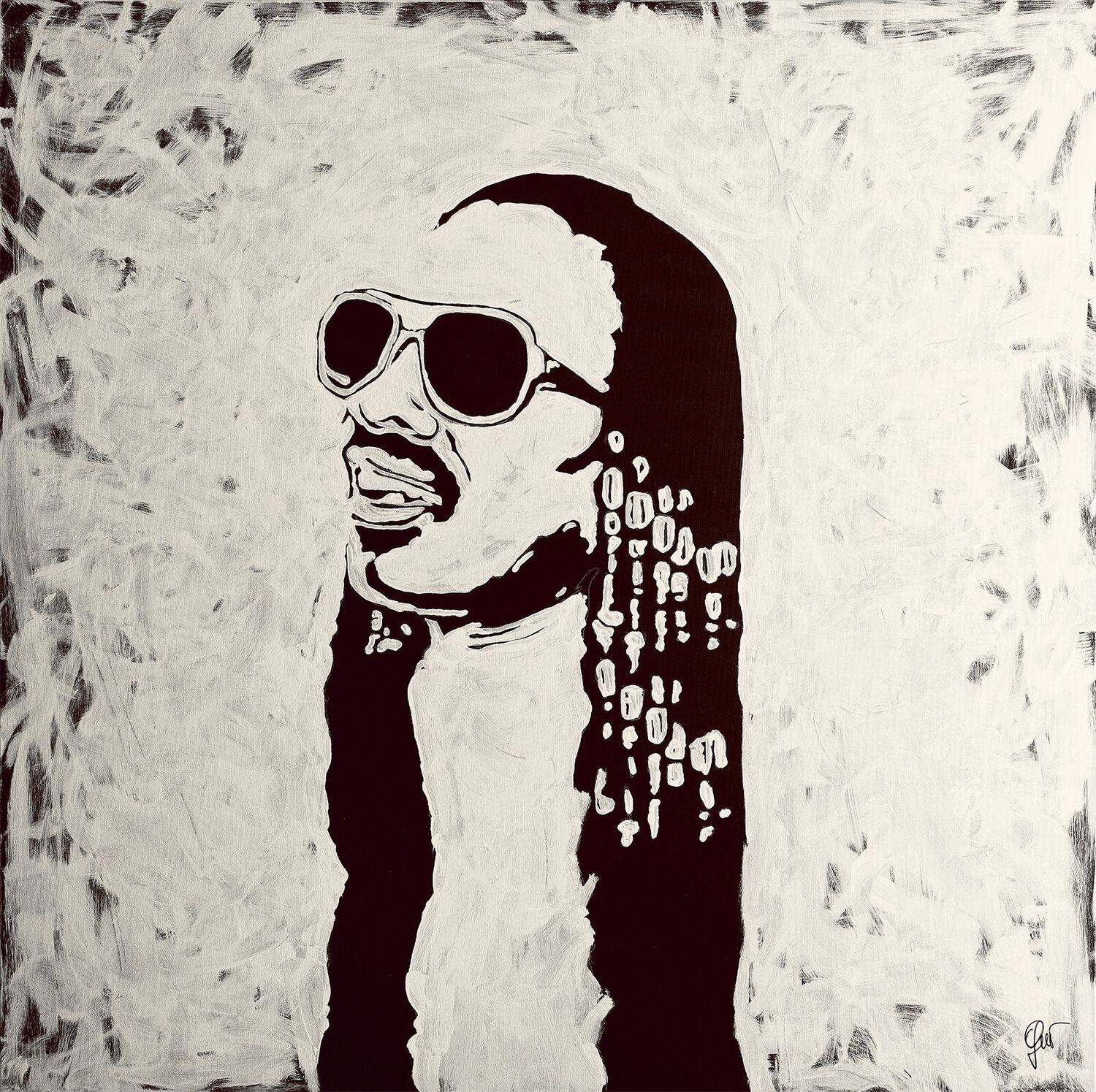 Steve Wonder acrilico su tela Fabio Guzzano Original painting for sale