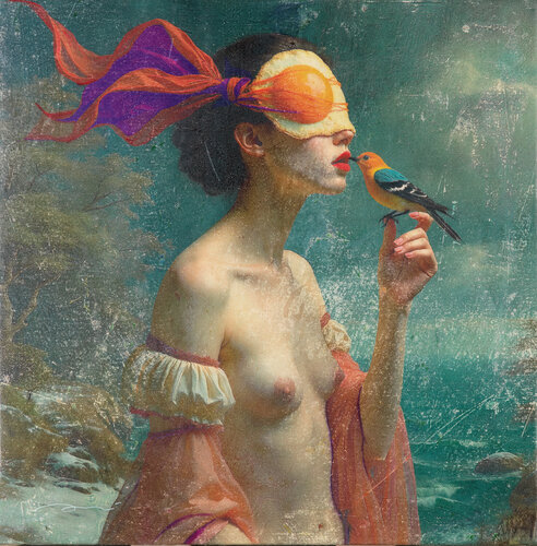 1844 THE LIFE KISS by ENRIC AROMI-MASRIERA, Painting for Sale on Select