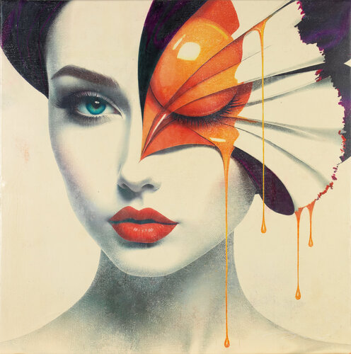 1833 ONE BUTTERFLY IN MY BRAIN by ENRIC AROMI-MASRIERA, Painting for Sale on Select