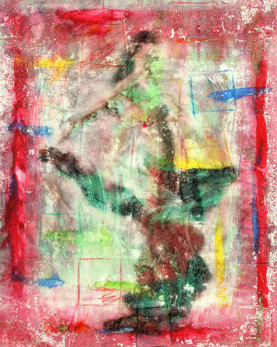 #130 DANCE FUSSION IN RED (EL BAILE) by ENRIC AROMI-MASRIERA, Painting for Sale on Select