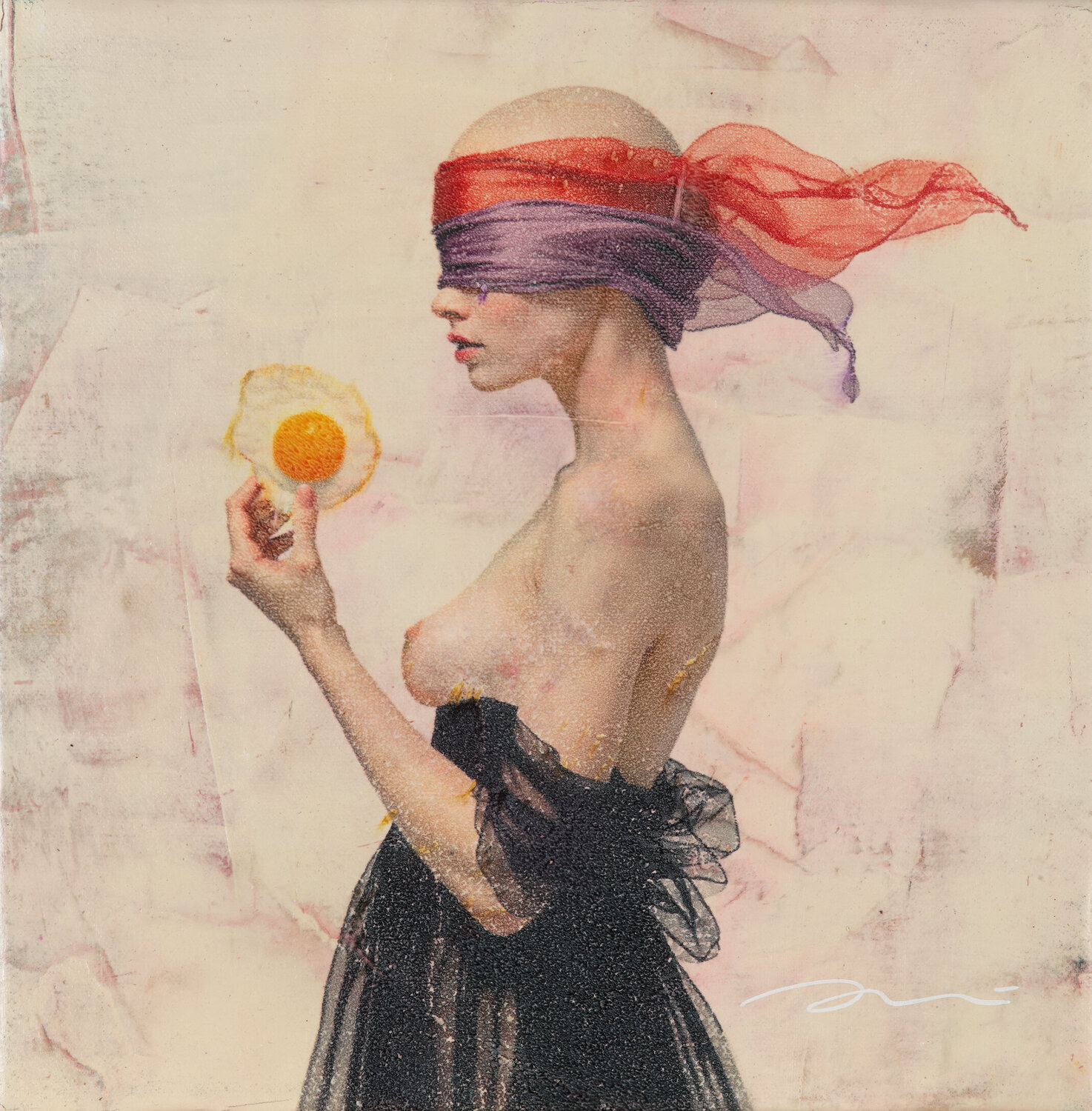 1872 THE EGG OBSERVER #2 ENRIC AROMI-MASRIERA Original painting for sale