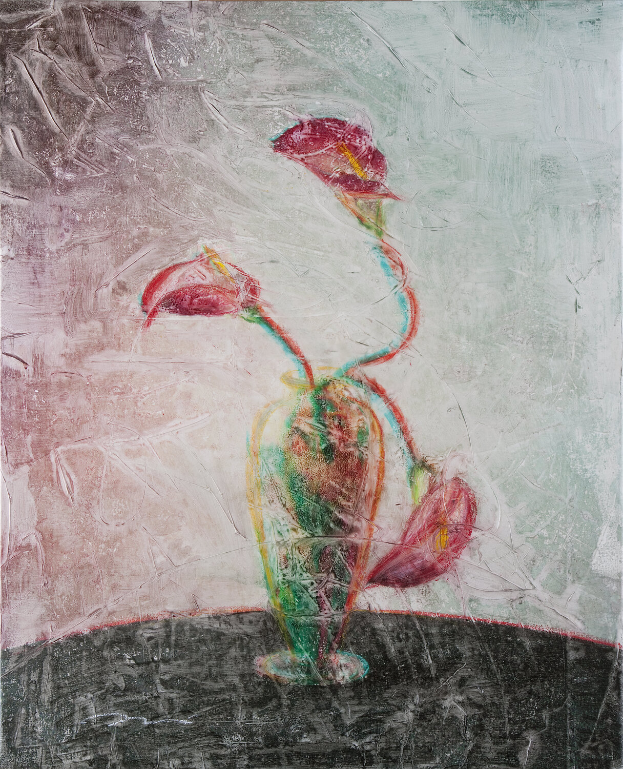 991 LILIUM ON THE TABLE ENRIC AROMI-MASRIERA Original painting for sale