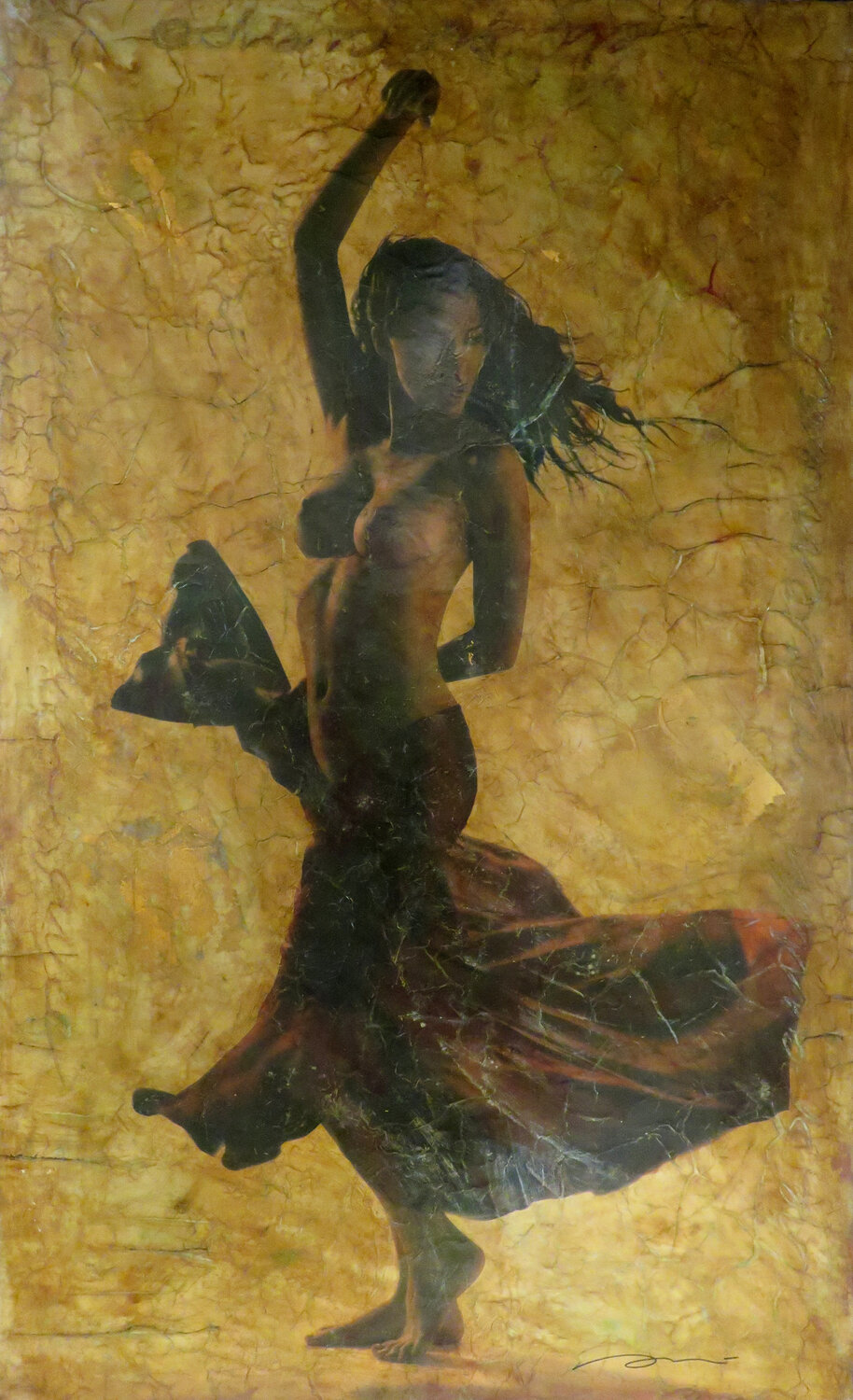 1407 J'aime la Fille avec Spanish movements en su Cuerpo ENRIC AROMI-MASRIERA Original painting for sale